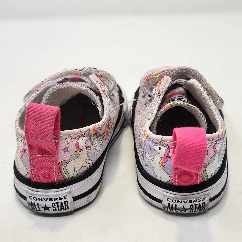 Converse All Star Toddler Neon Unicorn Sneakers Shoes 3 Infant Girls Pink Purple